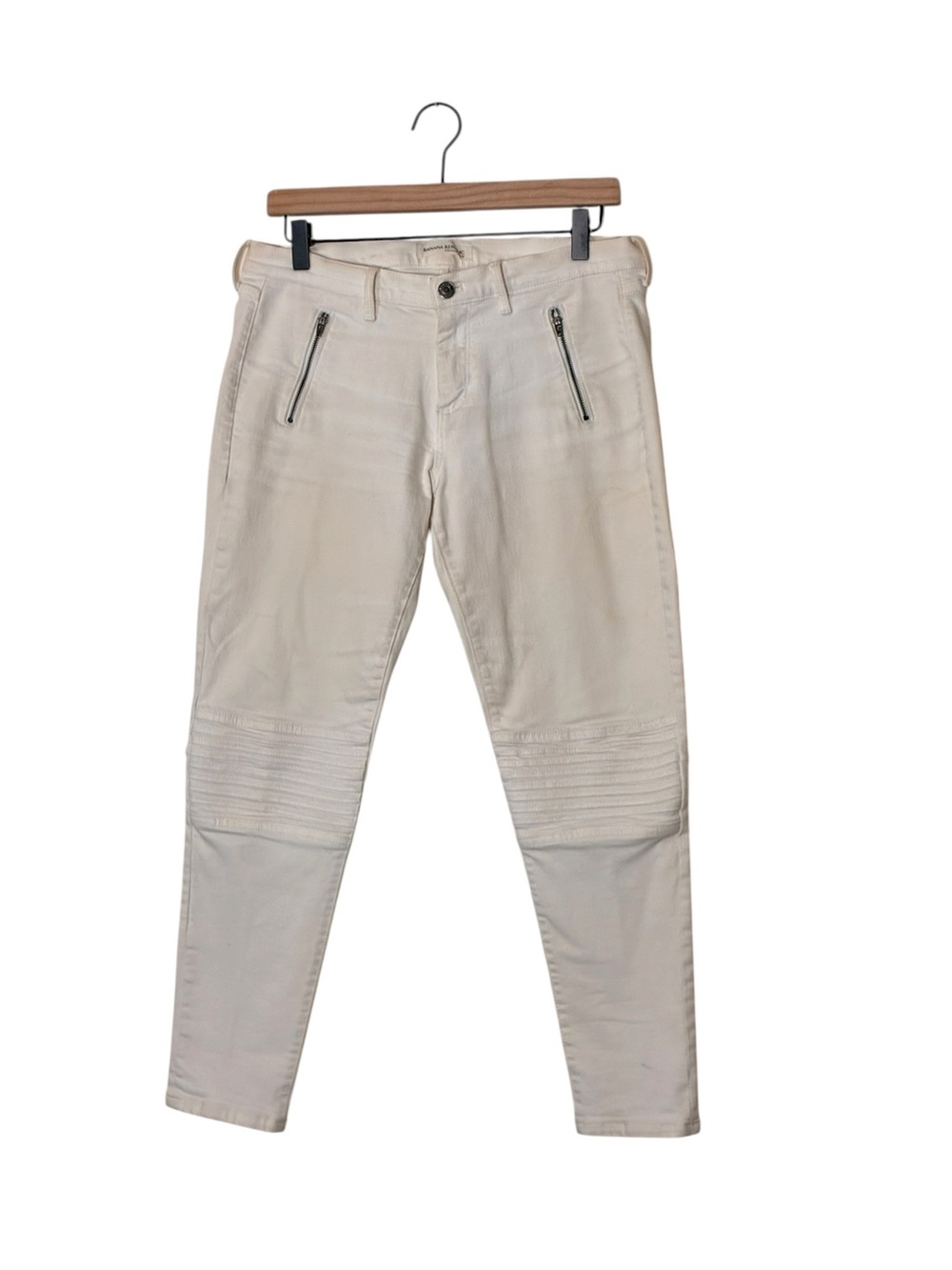 Banana Republic | White moto skinny ankle mid rise jeans size 29